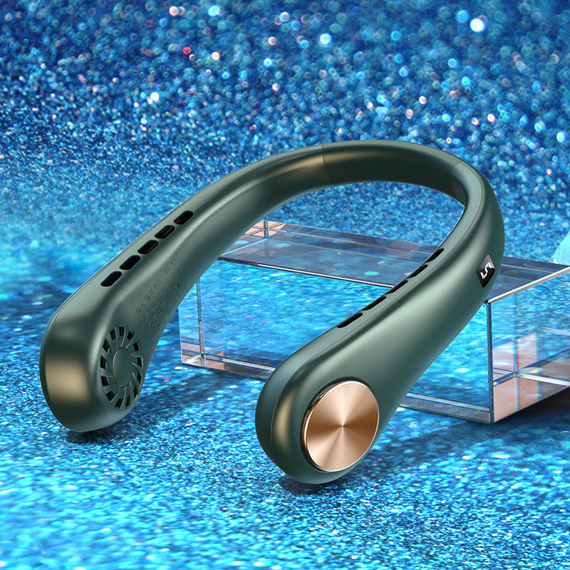 New Mini Neck Fan Portable Bladeless Hanging Neck Rechargeable Air Cooler Mini Summer Sports Fans.